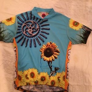 rEI 3:4 zip short sleeve cycling Jersey sunflowers